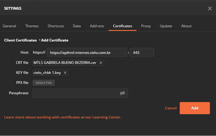API Chargeback Imagem 12